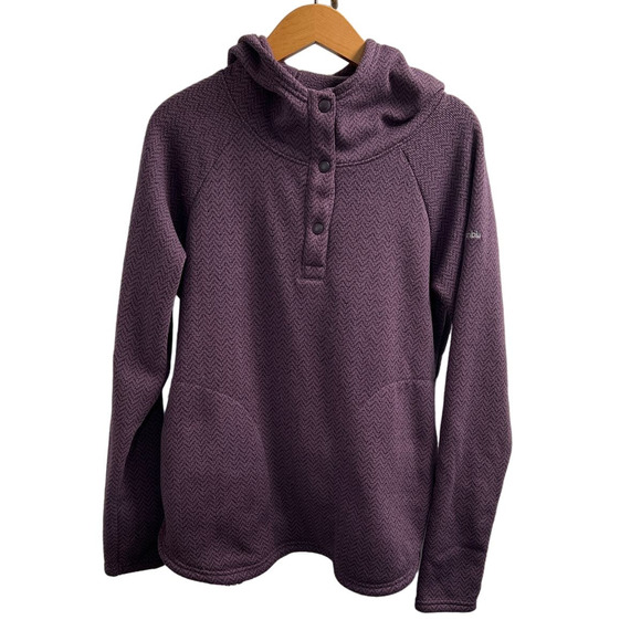 Columbia Tops - COLUMBIA 1/4 Snap Fleece Plum Pullover Women's XL